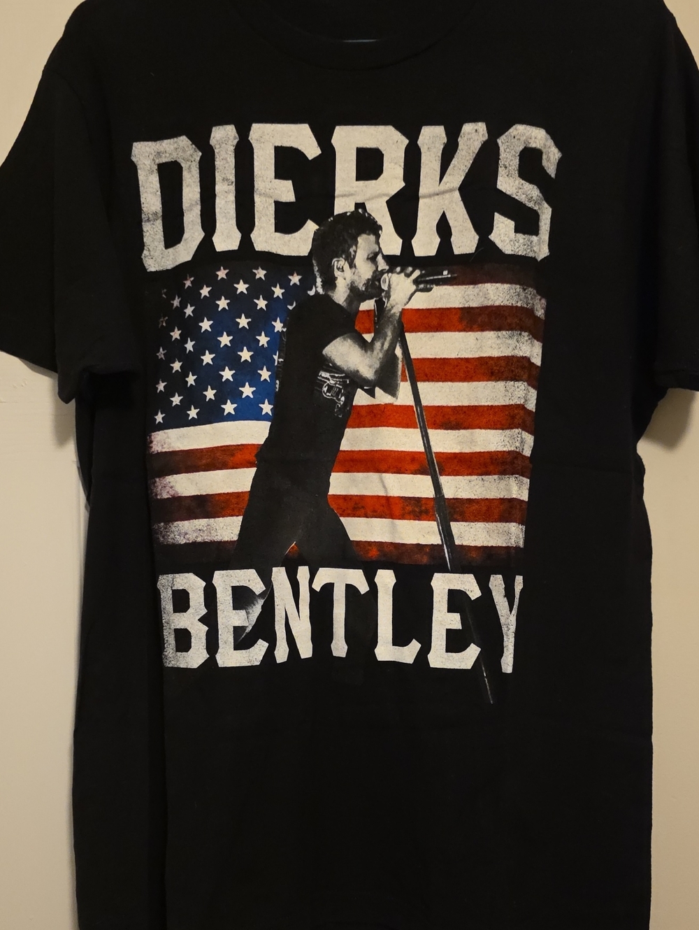 Tultex Black Dierks Bentley American Flag Graphic Tee